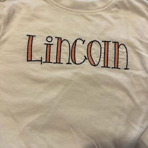 Long sleeve monogram Lincoln XS boy size (4/5 size Cat and Jack) shirt